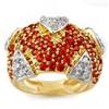 Genuine 5.0 ctw Orange Sapphire & Diamond Ring Gold