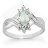 Genuine 0.62 ctw Aquamarine & Diamond Ring 10K Gold