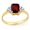 Genuine 1.12 ctw Garnet & Diamond Ring 10K Yellow Gold