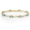 Genuine 8.02 ctw Blue Topaz & Diamond Bracelet 10K Gold