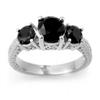 Natural 2.50 ctw Black Diamond Ring 14K White Gold