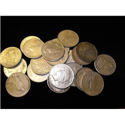 Lot of 100 Peace Silver Dollars-