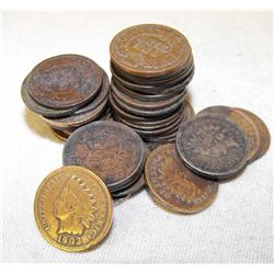 Lot of 20 Indian Head Pennies-19th century