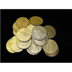 Lot of 10 Peace Silver Dollars