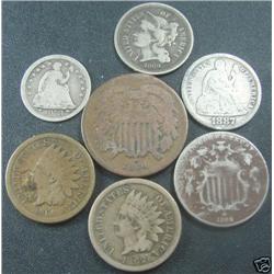 LARGE 19TH CENTURY UNITED STATES COINS GRAB BAG