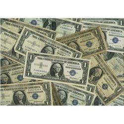 Lot of 20 Circulated $ 1 Silver Certificates