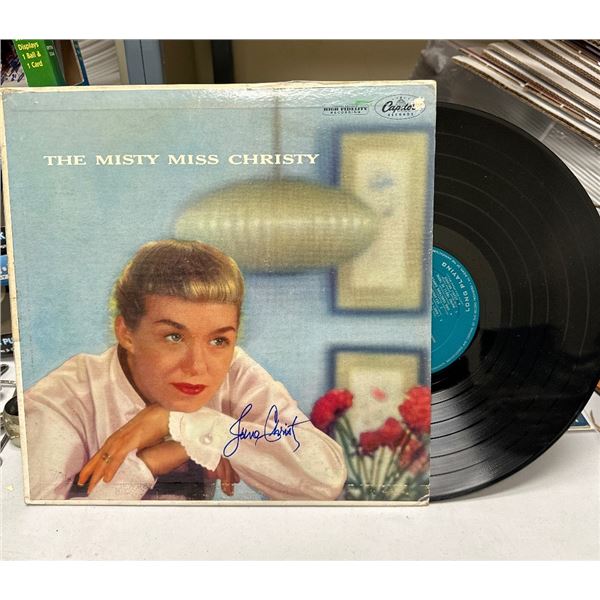Autographed June Christy - The Misty Miss Christy Vinyl LP Record T725 1956