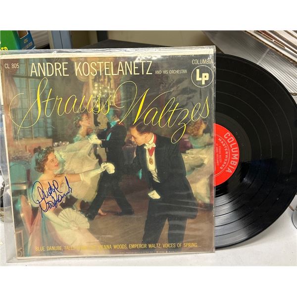 Autographed Andre Kostelanetz - Strauss Waltzes Vinyl LP Record Columbia CL 805