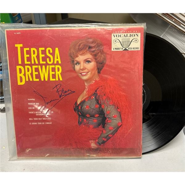 Teresa Brewer - Self Titled Autographed Vinyl LP Record Vocalion VL 3693