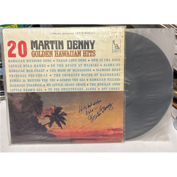 Martin Denny - 20 Golden Hawaiian Hits Autographed Vinyl LP Record LST-7415