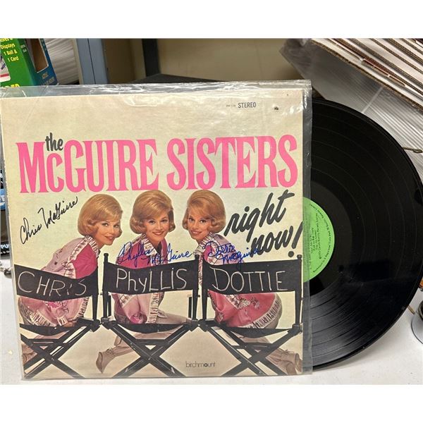 The McGuire Sisters - Right Now! Autographed Vinyl LP Record 1966 Birchmount