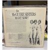 Image 2 : The McGuire Sisters - Right Now! Autographed Vinyl LP Record 1966 Birchmount