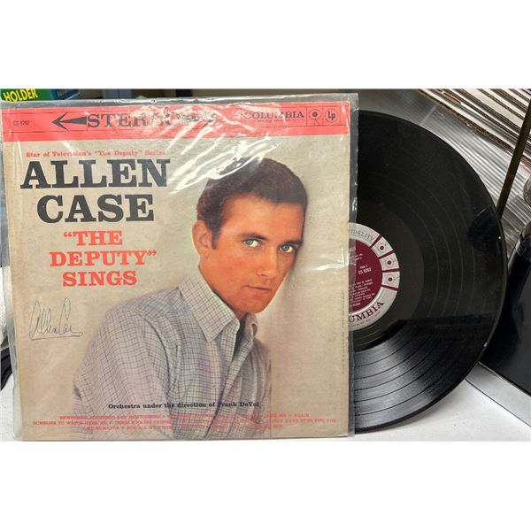 Allen Case - The Deputy Sings Autographed Vinyl LP Columbia CS 8202 (1958)