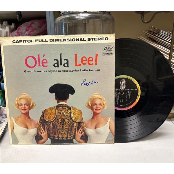 Peggy Lee - OlÃ© ala Lee! Autographed Vinyl LP Record Capitol Stereo ST-1475