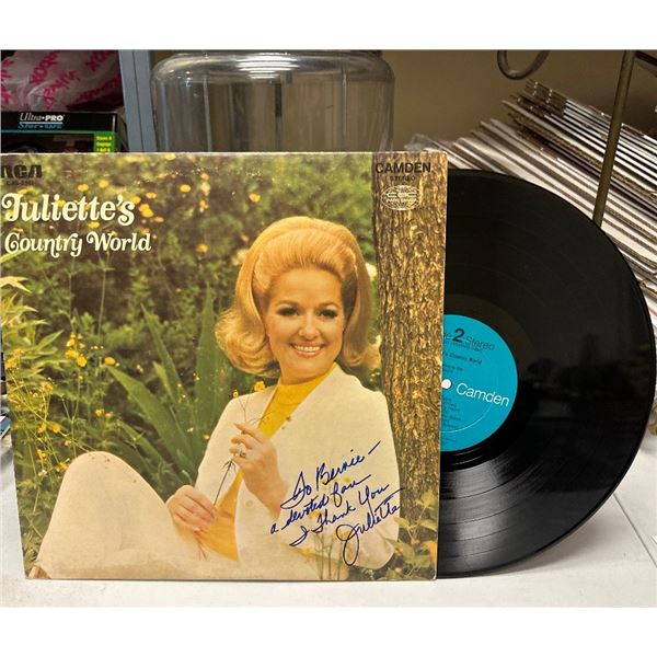 Juliette - Juliette's Country World Autographed Vinyl LP Record CAS-2351