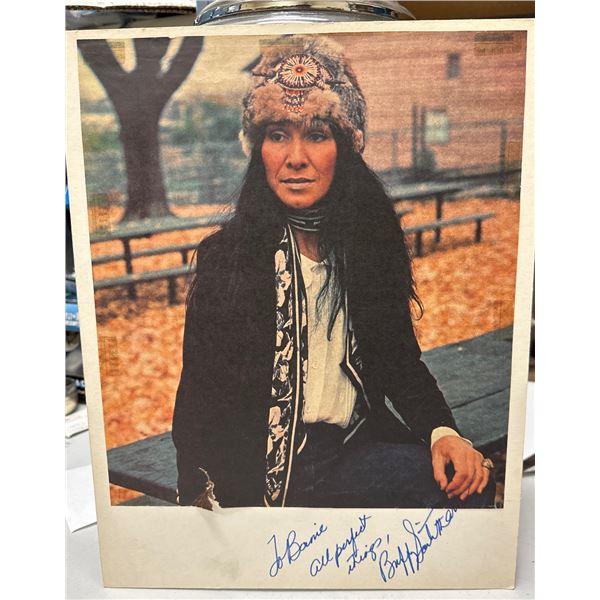 Buffy Sainte-Marie Autographed Signed Photo "To Bernie all perfect things"