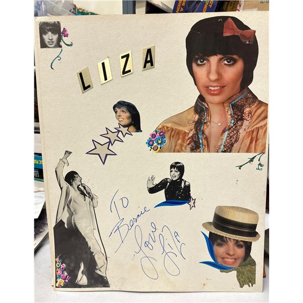 Liza Minnelli Signed 'To Bernie Love Liza' Handmade Scrapbook Album