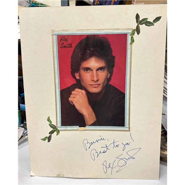 Rex Smith Signed Autographed Photo in Decorative Cardboard Folder 'To Bernie'