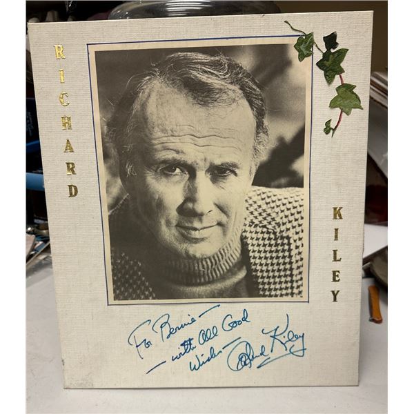 Richard Kiley Autographed Photo on 12x14 Grumbacher Canvas Board