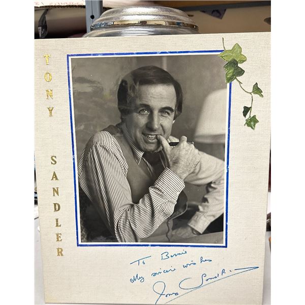 Tony Sandler Autographed B&W Photo on Grumbacher 12x14 Canvas Board