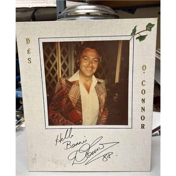 Des O'Connor Autographed Photo on Canvas Board Dated '87 Personalized