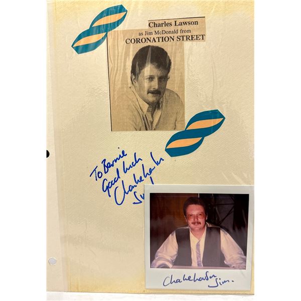 Charles Lawson as Jim McDonald Coronation Street Autographed Photo & Clipping