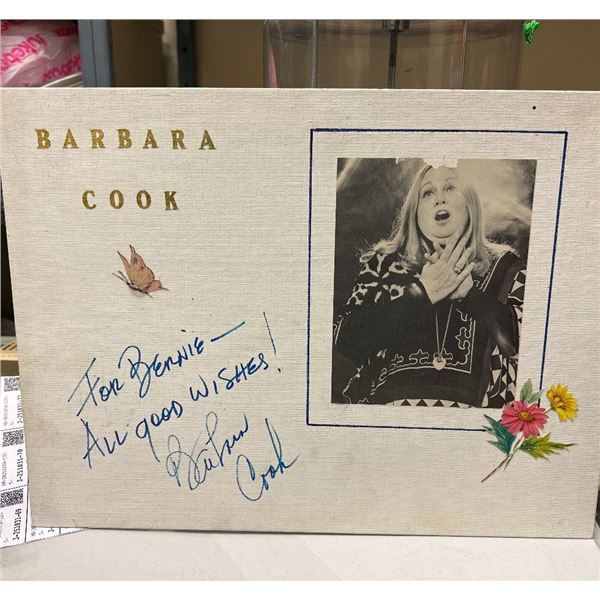 Barbara Cook Signed Memorabilia on 12x16 Grumbacher Canvas Board