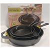 Image 3 : NEW 4 PIECE CAST IRON PAN SET - FOUR SIZES