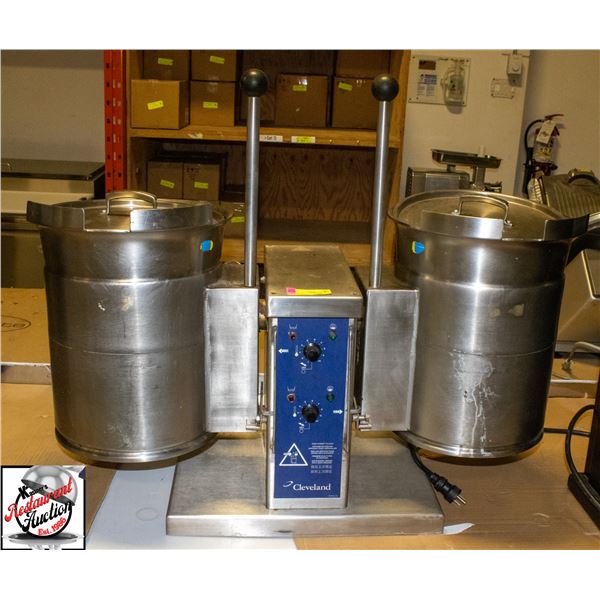 CLEVELANT TKET-3-T TWIN COUNTER TOP TILTING KETTLE