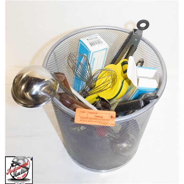 BAILIFF SEIZURE:ASSORTED RESTAURANT HAND TOOLS