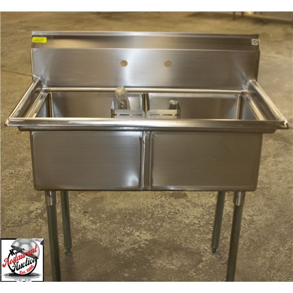 NEW CHEFS MATE DOUBLE 18" X 18" X 11" S/S SINK