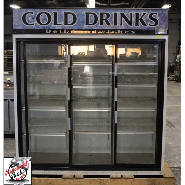 COLDSTREAM TRIPLE SLIDING GLASS DOOR COOLER