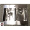 Image 2 : BIANCO DOUBLE WELL S/S DROP IN SINK W/ DRAINS