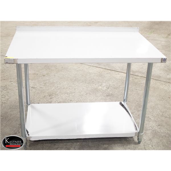 NEW 30  X 48   S/S WORK TABLE W/ 2  BACK SPLASH &