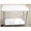 NEW 30" X 48"  S/S WORK TABLE W/ 2" BACK SPLASH &
