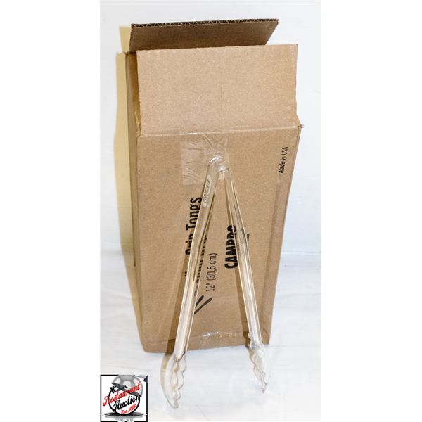 12 NEW LUGANO SCALLOP GRP 12" CLEAR TONGS