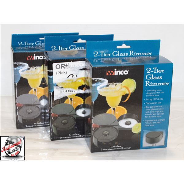 3 NEW WINCO 2 TIER GLASS RIMMERS