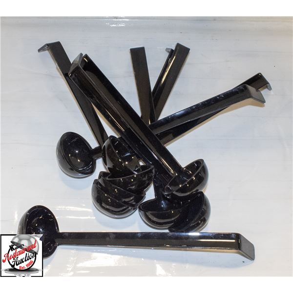 9 NEW BLACK MEDIUM SERVING LADLES