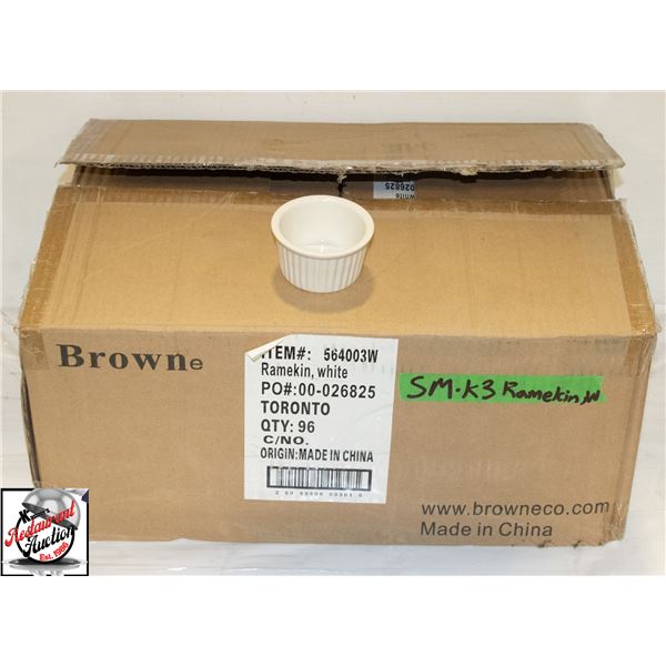 CASE OF 96 NEW WHITE RAMEKINS