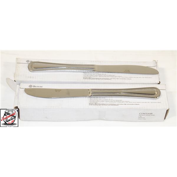 APROX 2 DOZEN NEW BROWNE SERRATED DINNER KNIVES