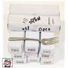 APPROX 11 DOZEN NEW BROWN WINDSOR SALAD FORKS