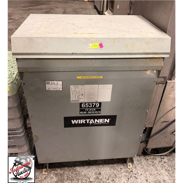 LARGE DRY TYPE TRANSFORMER 75 KVA 600,480-208/120