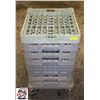 7 DISHWASHER TRAYS AND CART FOR STACKING RACKS