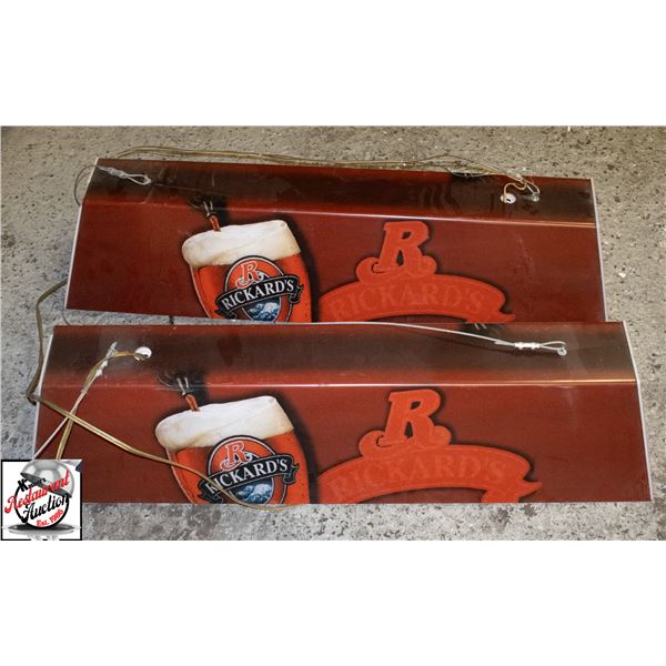 TWO RICKARDS RED 42" CEILING LIGHTS