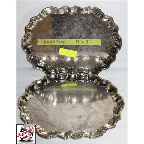 8 14" X 11" METAL SERVING TRAY