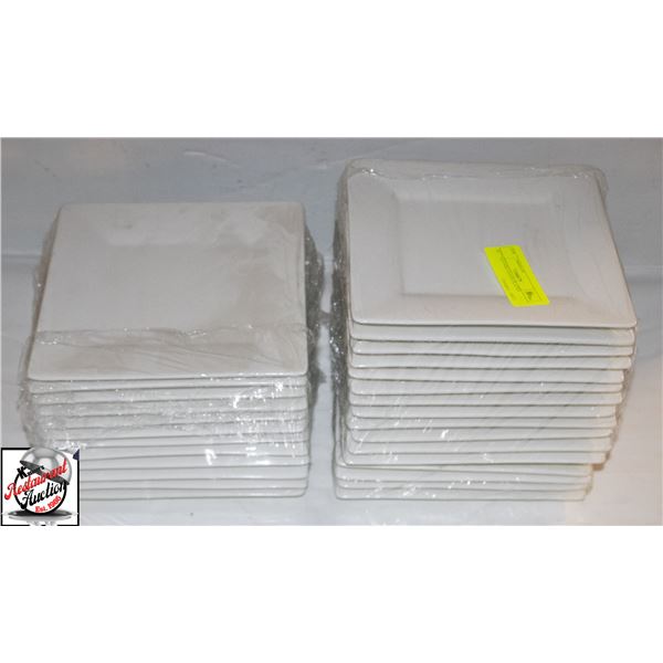 28 7" SQUARE GLASS PLATES