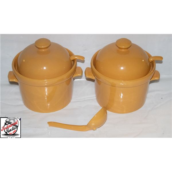 2 CERAMIC TUREENS W/ LADDLES