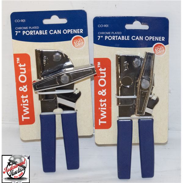 TWO NEW WINCO 7" CHROME PLATED CAN OPENERS