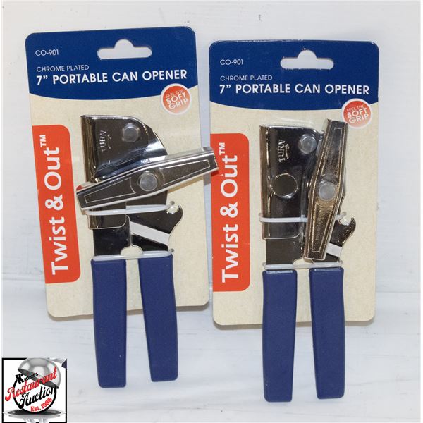 TWO NEW WINCO 7" CHROME PLATED CAN OPENERS