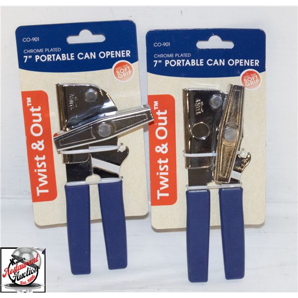TWO NEW WINCO 7" CHROME PLATED CAN OPENERS